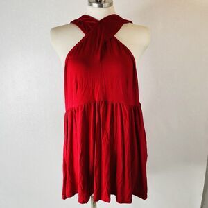 Torrid 1X 14-16 Super Soft Knits Red Babydoll Tank